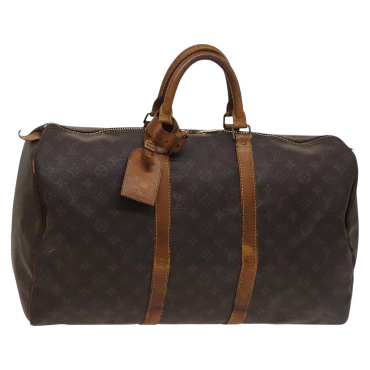 LOUIS VUITTON Monogram Keepall 50 Boston Bag M41426 LV Auth 123697