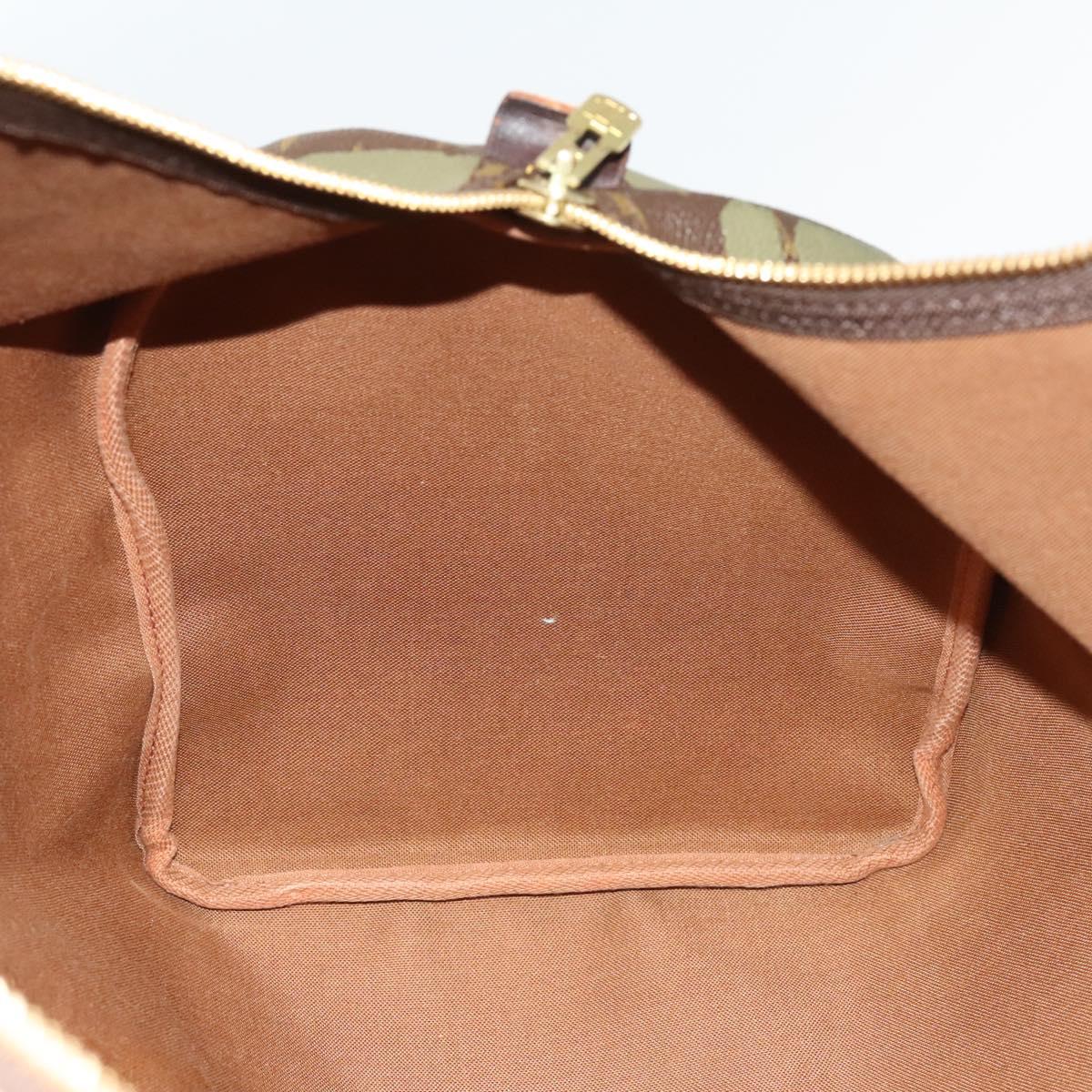 LOUIS VUITTON Monogram Graffiti Keepall 50 Boston Bag Khaki M92196 Auth 123702