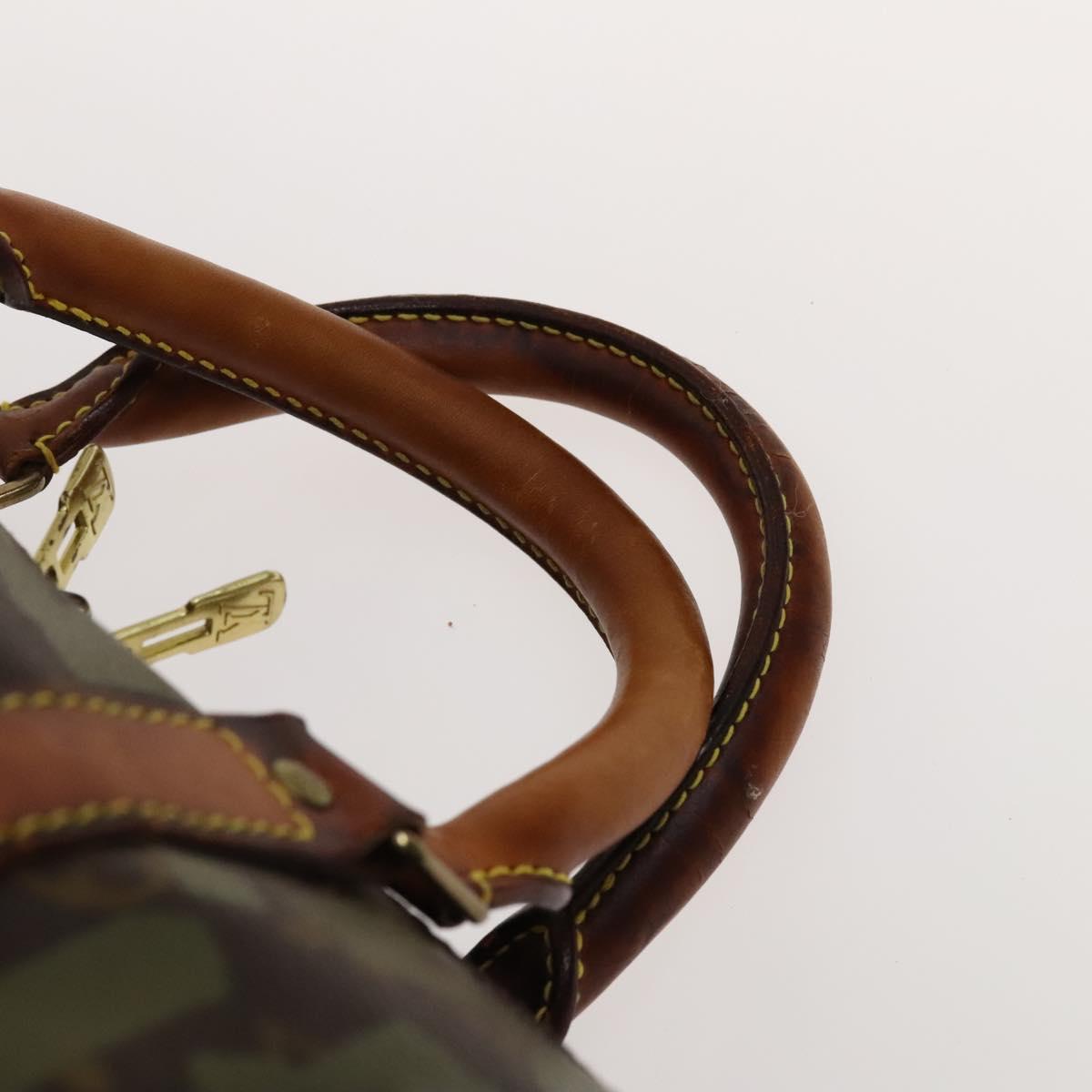 LOUIS VUITTON Monogram Graffiti Keepall 50 Boston Bag Khaki M92196 Auth 123702