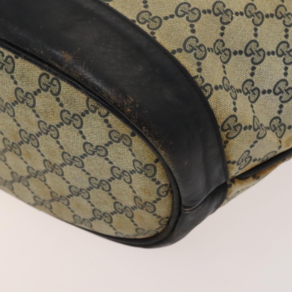 GUCCI GG Supreme Sherry Line Shoulder Bag PVC Navy Gold Red Auth 123716