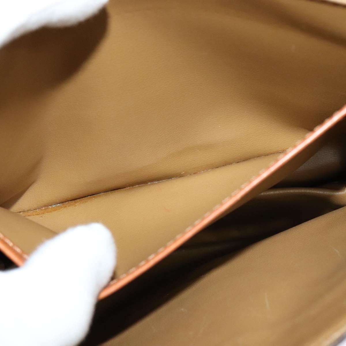 CELINE Macadam Canvas Shoulder Bag PVC Leather Brown Gold Auth 123725