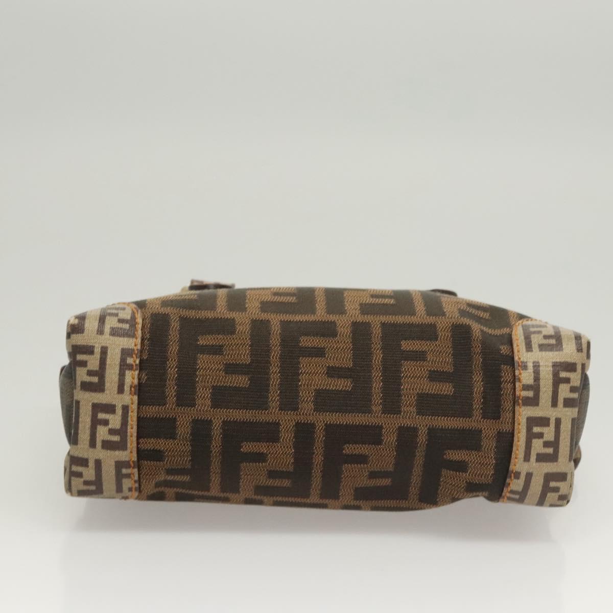 FENDI Zucca Canvas Zucchino Canvas Hand Bag 2way Brown Black beige Auth 123727