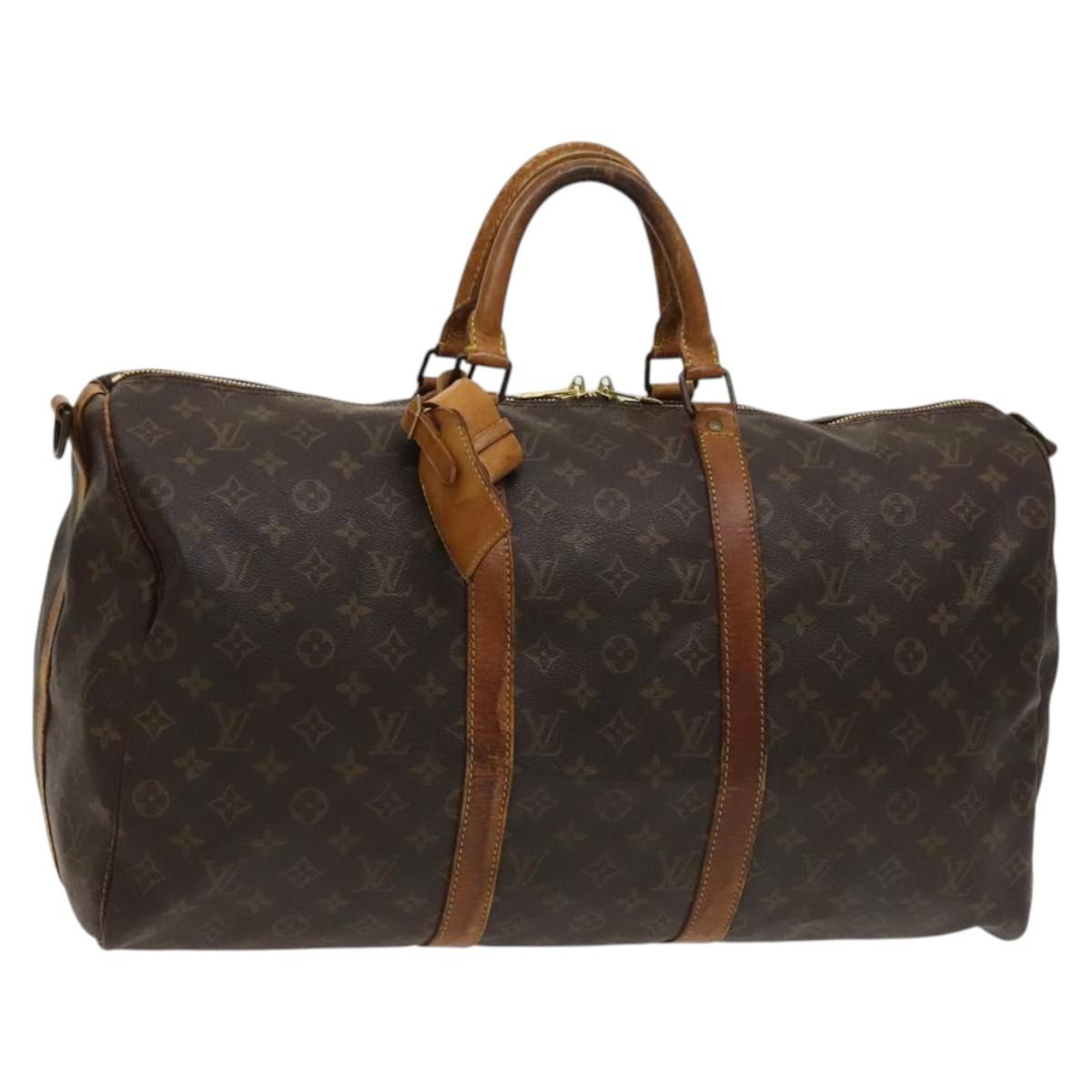 LOUIS VUITTON Monogram Keepall Bandouliere 50 Boston Bag M41416 LV Auth 123758