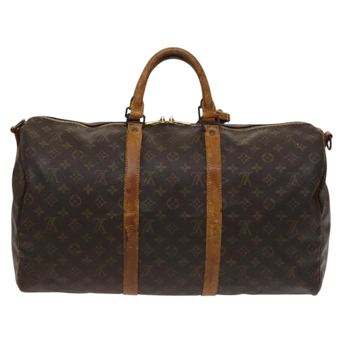 LOUIS VUITTON Monogram Keepall Bandouliere 50 Boston Bag M41416 LV Auth 123758