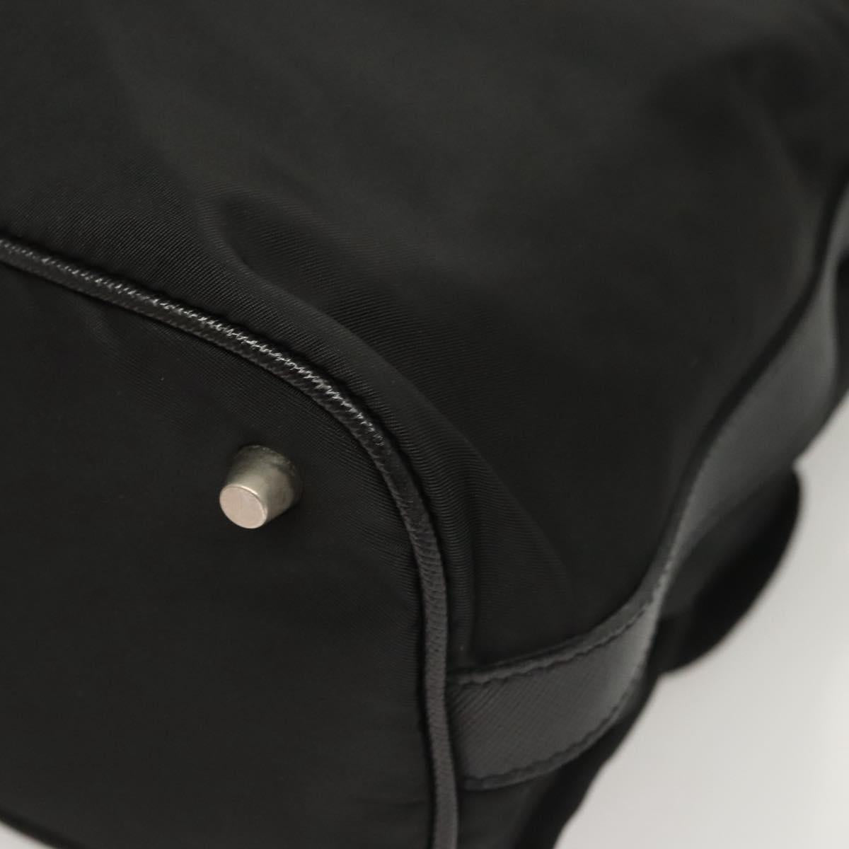 PRADA Shoulder Bag Nylon Black Gold Auth 123769