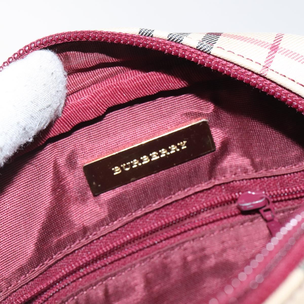 BURBERRY Nova Check Shoulder Bag Canvas Beige Gold Auth 123788