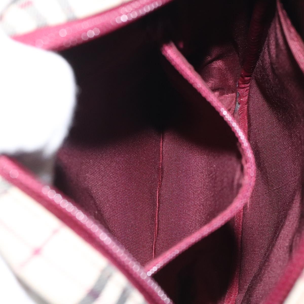 BURBERRY Nova Check Shoulder Bag Canvas Beige Gold Auth 123788