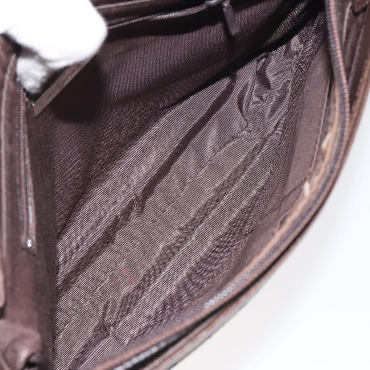 BURBERRY Nova Check Shoulder Bag Canvas Beige Silver Auth 123791