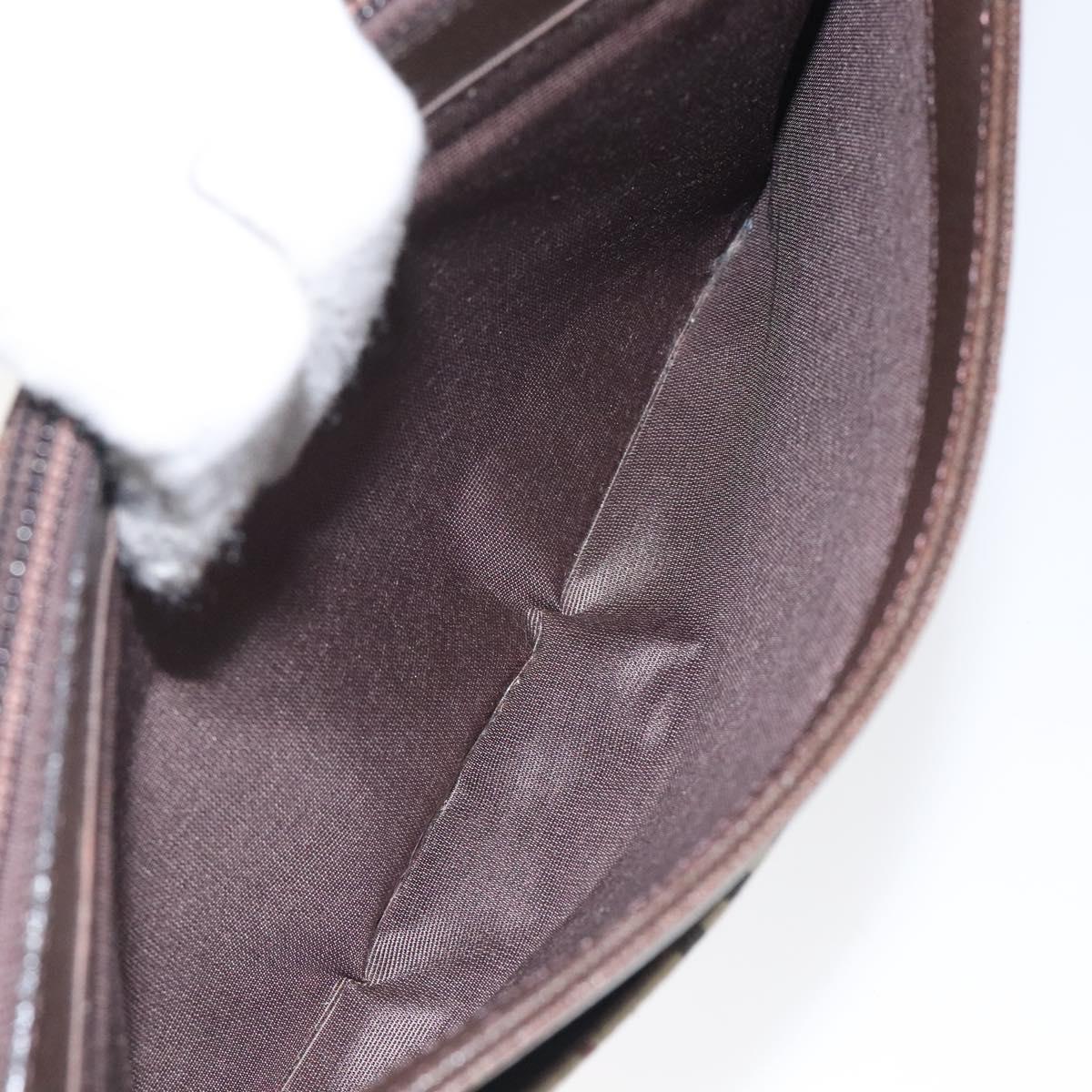 BURBERRY Nova Check Shoulder Bag Canvas Beige Silver Auth 123791