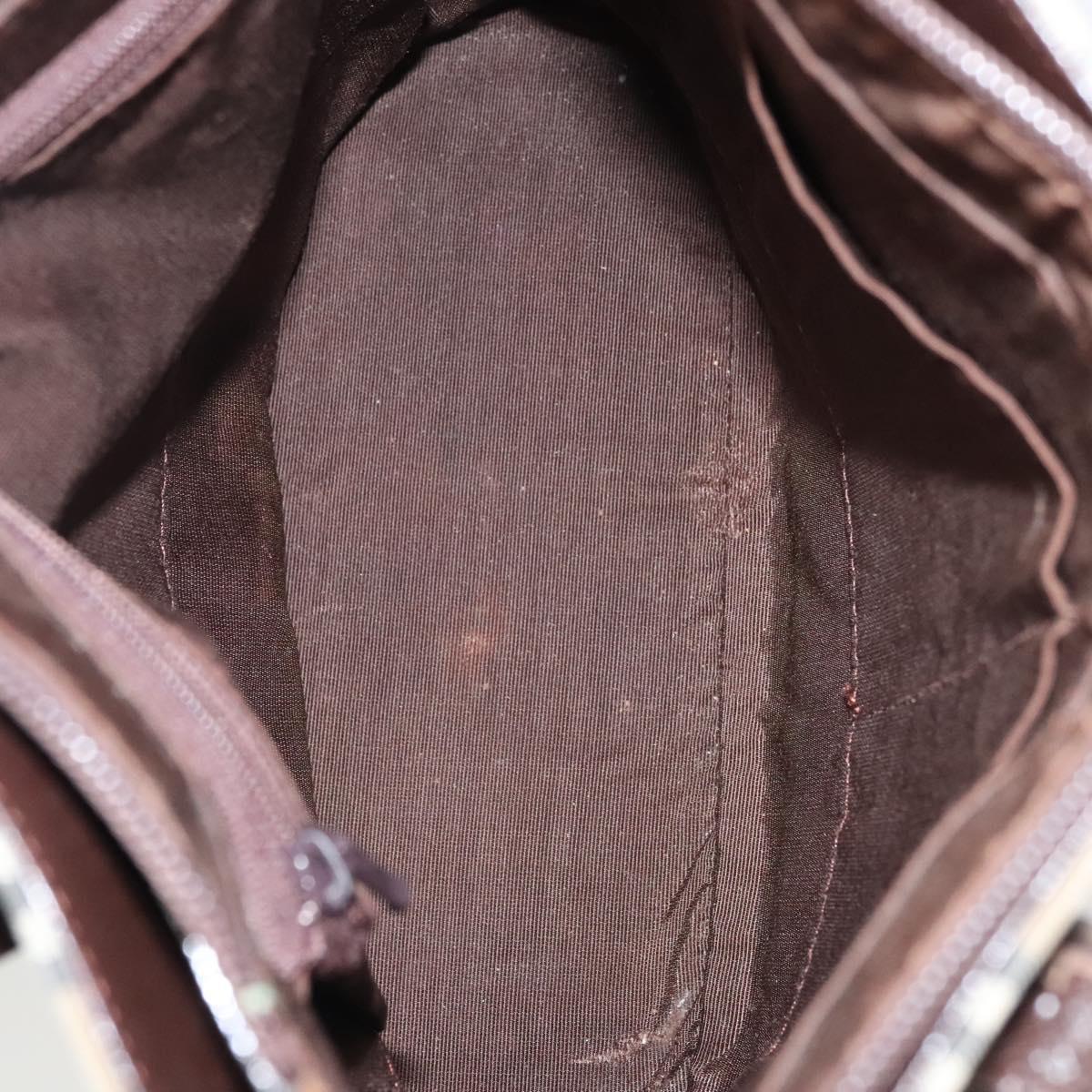 BURBERRY Nova Check Shoulder Bag Canvas Beige Gold Auth 123802