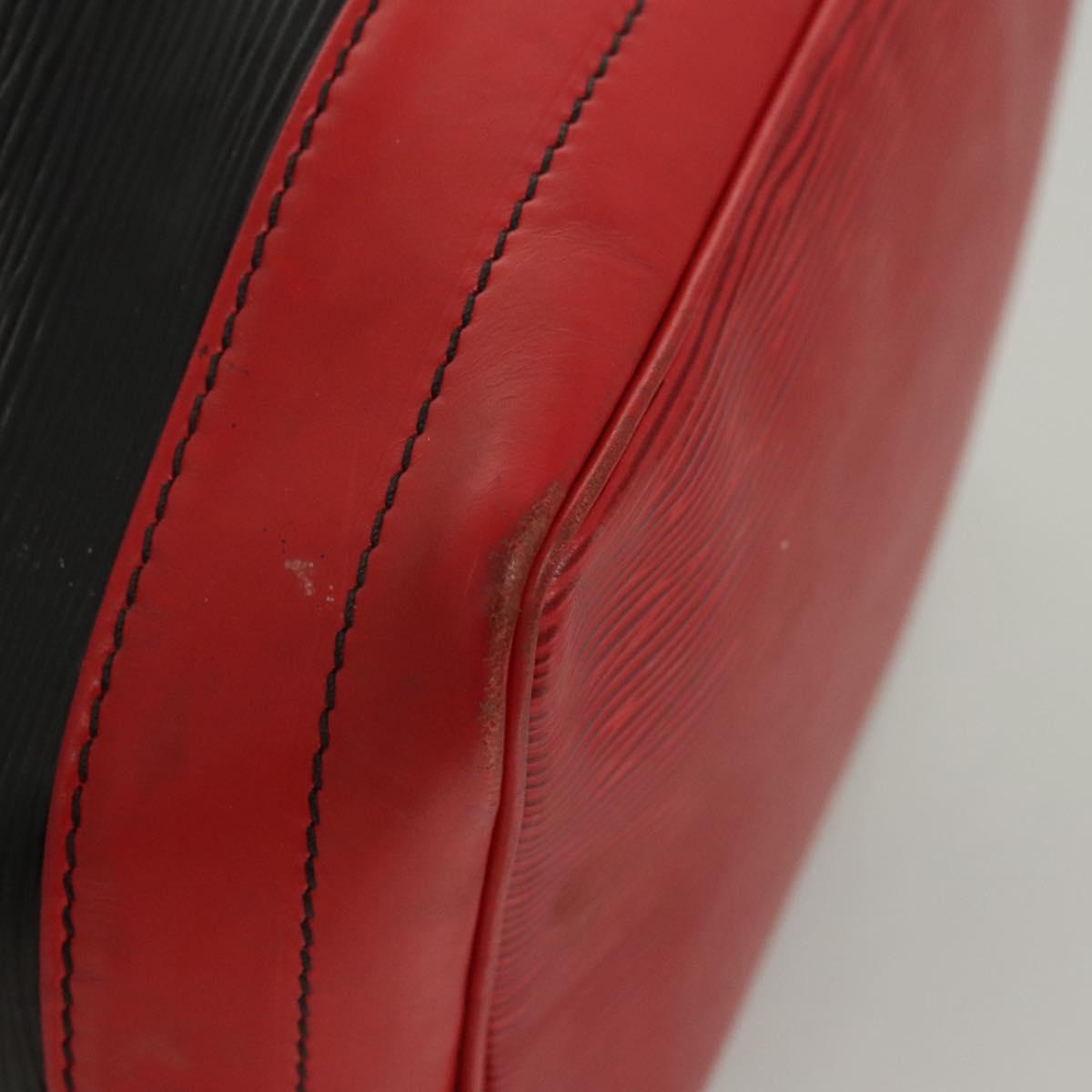 LOUIS VUITTON Epi Noe Shoulder Bag Bicolor Black Red M44017 LV Auth 123803