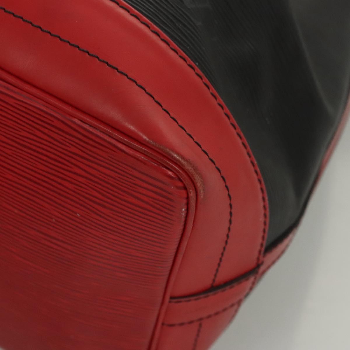LOUIS VUITTON Epi Noe Shoulder Bag Bicolor Black Red M44017 LV Auth 123803