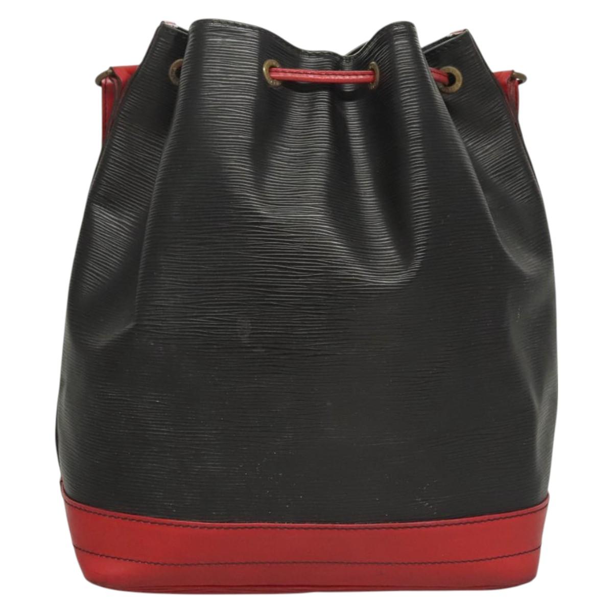 LOUIS VUITTON Epi Noe Shoulder Bag Bicolor Black Red M44017 LV Auth 123803