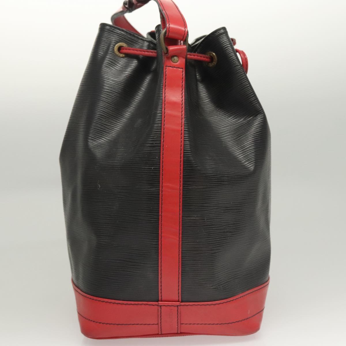 LOUIS VUITTON Epi Noe Shoulder Bag Bicolor Black Red M44017 LV Auth 123803