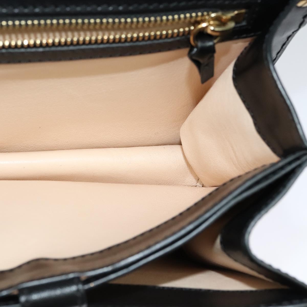 Chloe Shoulder Bag Leather Black Gold Auth 123811