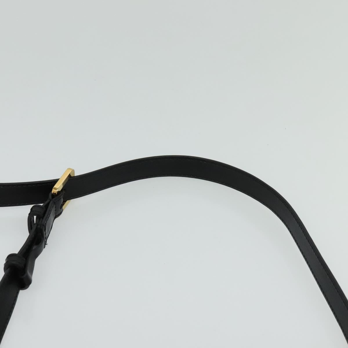 Chloe Shoulder Bag Leather Black Gold Auth 123811