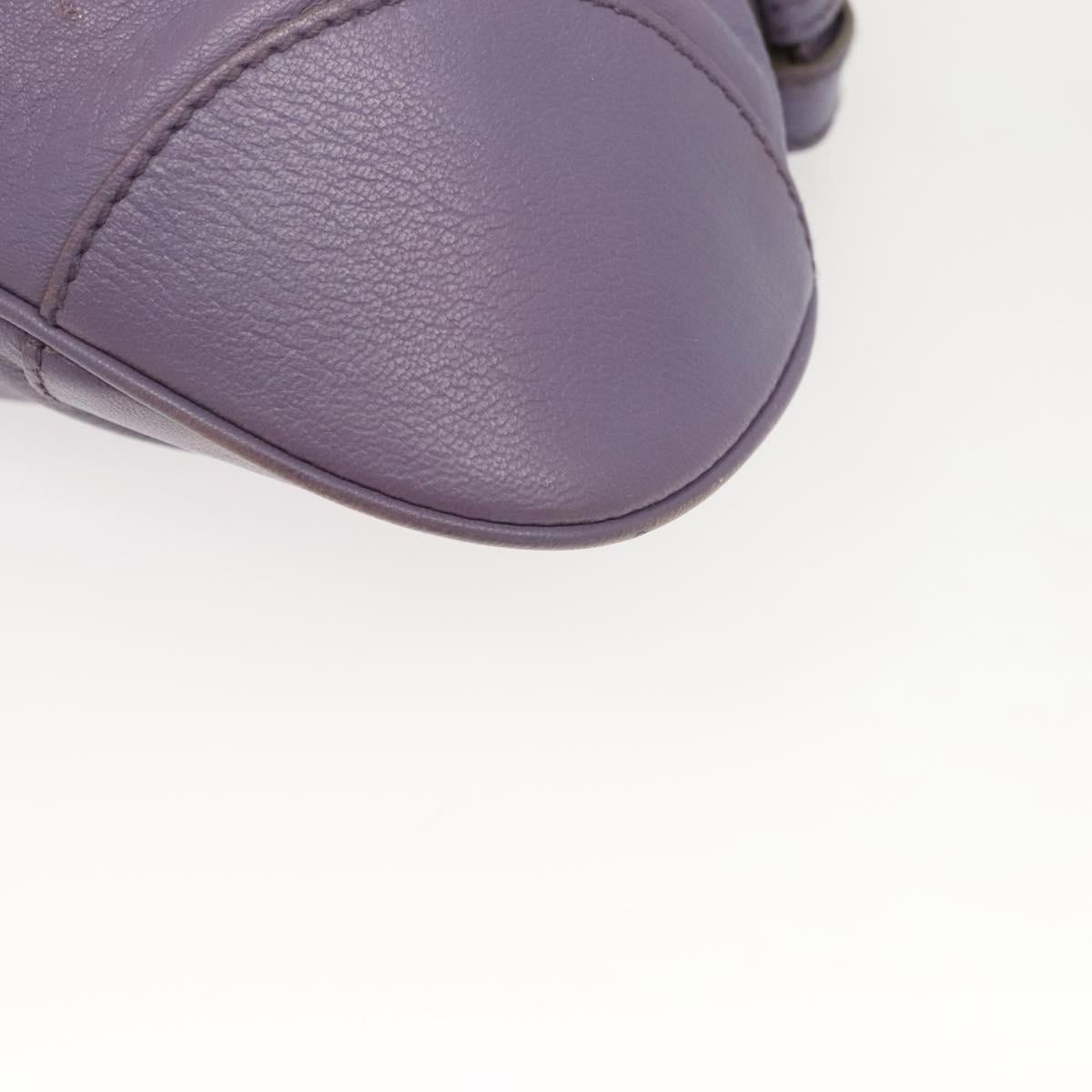 Salvatore Ferragamo Gancini Shoulder Bag Leather Purple Auth 123821