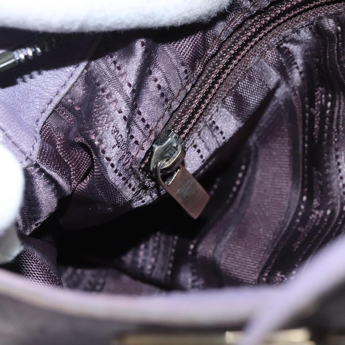 Salvatore Ferragamo Gancini Shoulder Bag Leather Purple Auth 123821