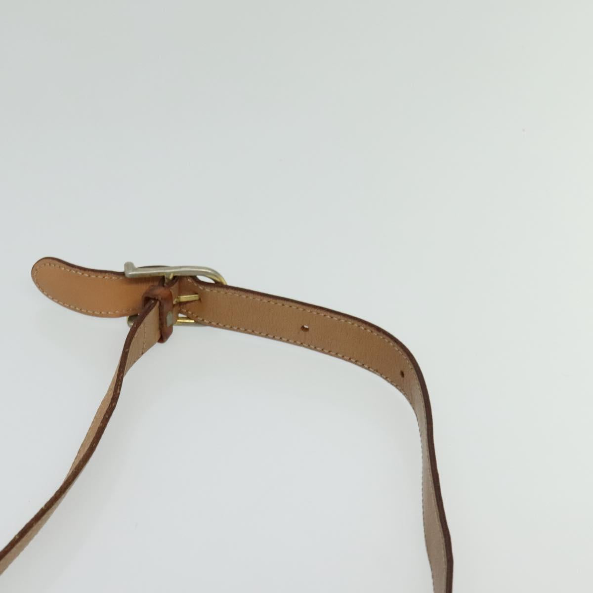 CELINE Macadam Canvas Circle Shoulder Bag PVC Leather Brown Gold Auth 123825