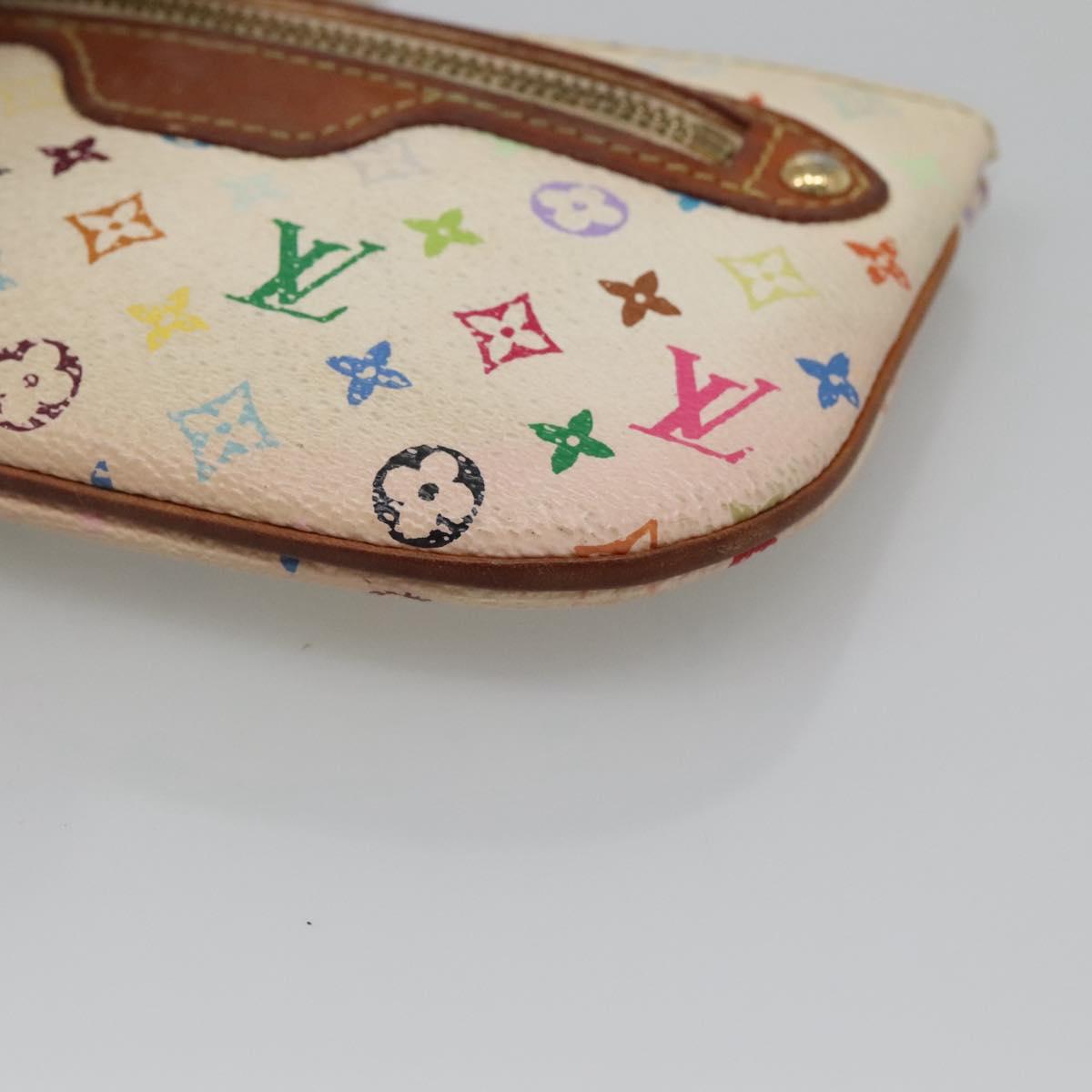 LOUIS VUITTON Monogram Multicolor Pochette MM Pouch White M60028 LV Auth 123829