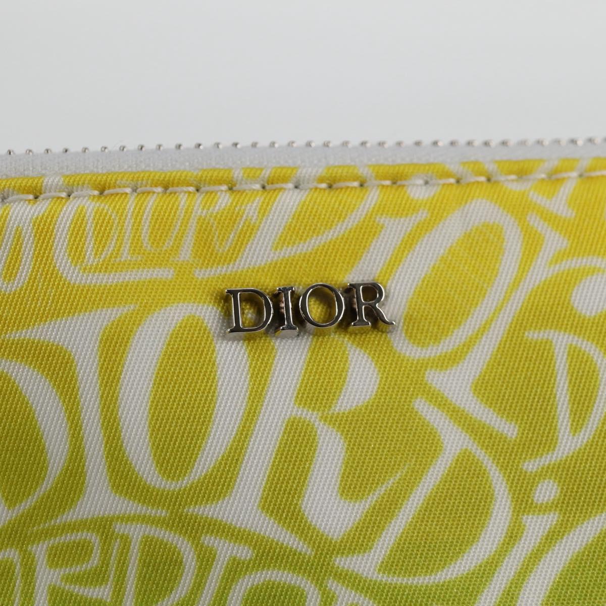 Christian Dior STUSSY Collaboration Pouch Nylon Yellow Green Auth 123837M