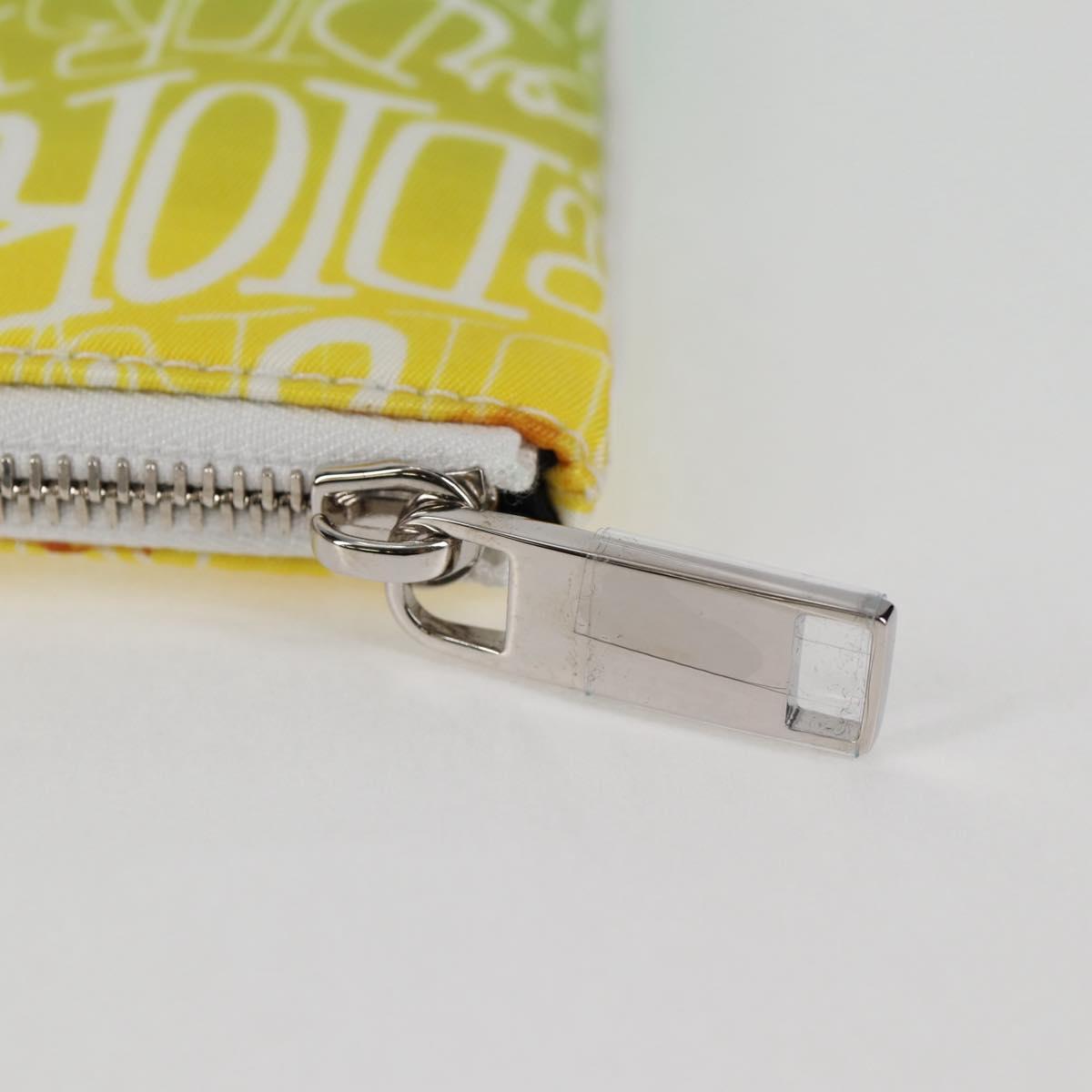 Christian Dior STUSSY Collaboration Pouch Nylon Yellow Green Auth 123837M