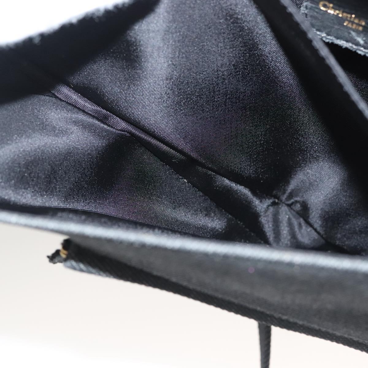 Christian Dior Montaigne Shoulder Bag Denim Black Gold Auth 123839SV