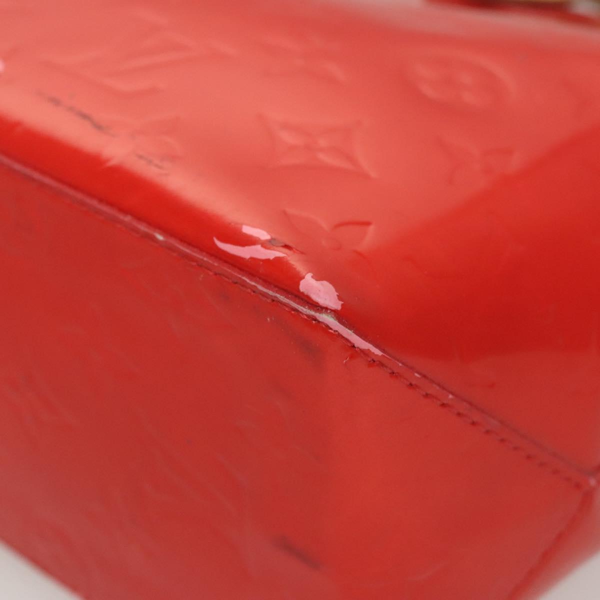LOUIS VUITTON Monogram Vernis Reade PM Hand Bag Red Rouge M91088 LV Auth 123840