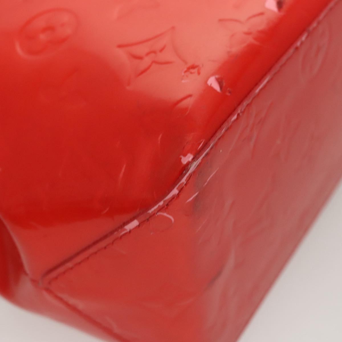 LOUIS VUITTON Monogram Vernis Reade PM Hand Bag Red Rouge M91088 LV Auth 123840