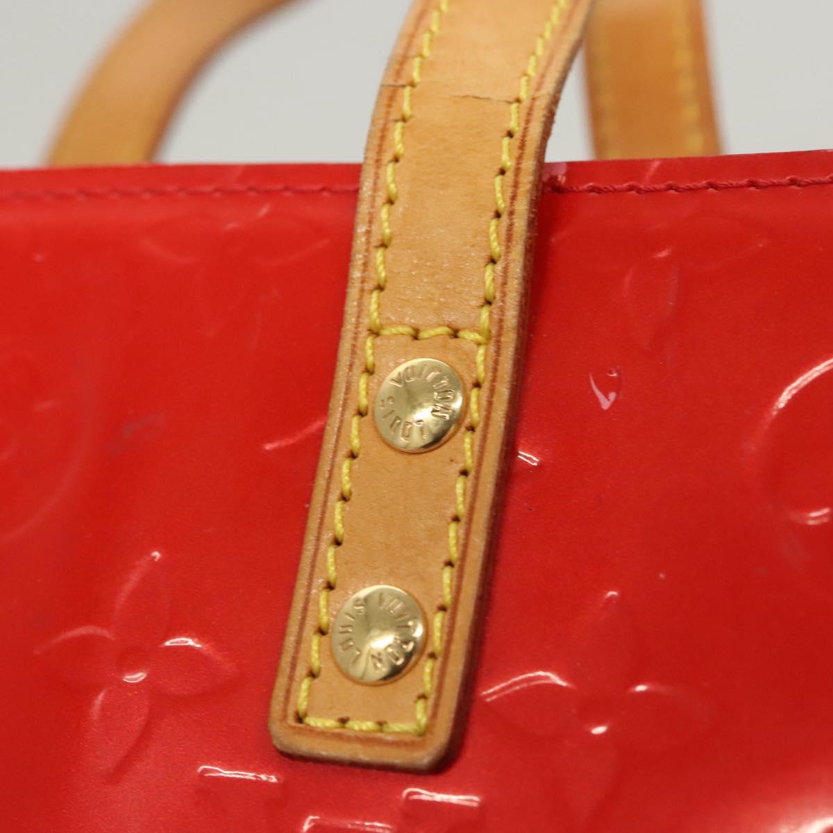 LOUIS VUITTON Monogram Vernis Reade PM Hand Bag Red Rouge M91088 LV Auth 123840