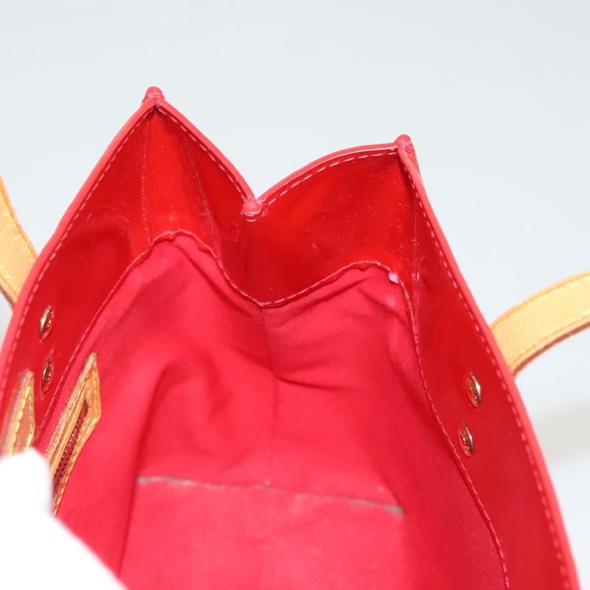 LOUIS VUITTON Monogram Vernis Reade PM Hand Bag Red Rouge M91088 LV Auth 123840