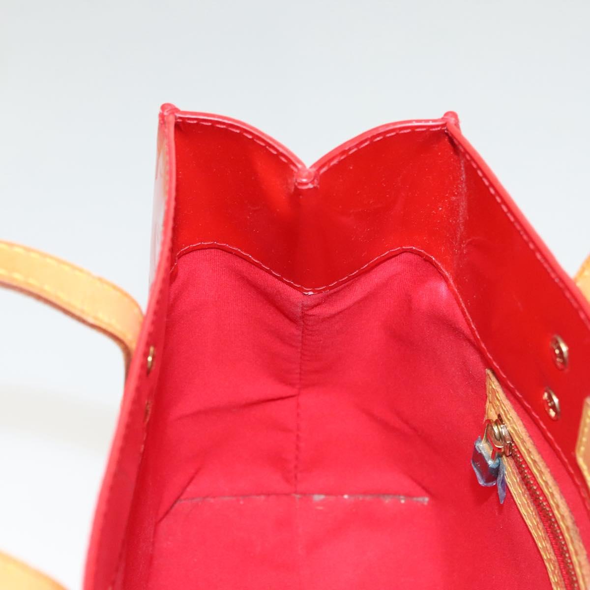 LOUIS VUITTON Monogram Vernis Reade PM Hand Bag Red Rouge M91088 LV Auth 123840