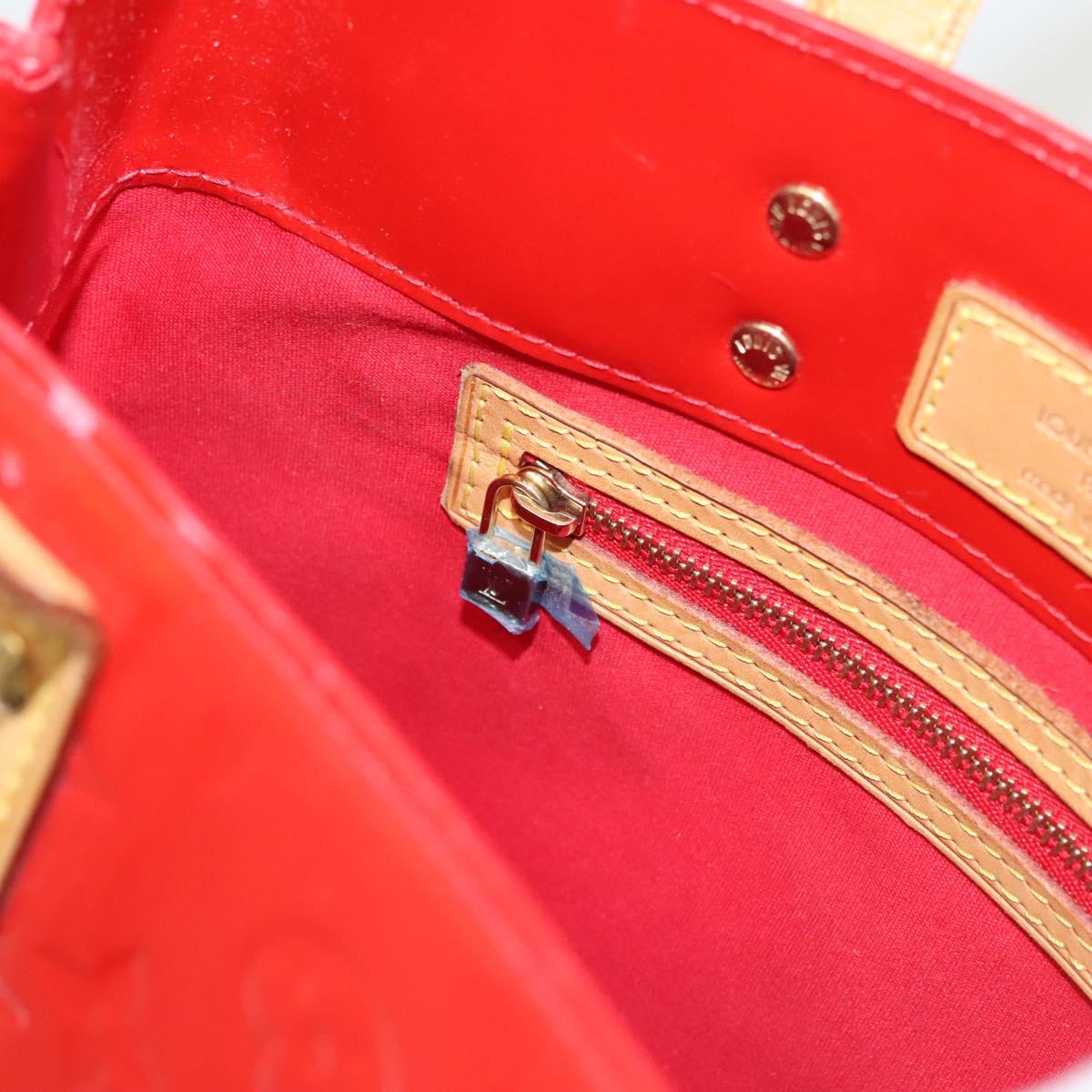 LOUIS VUITTON Monogram Vernis Reade PM Hand Bag Red Rouge M91088 LV Auth 123840