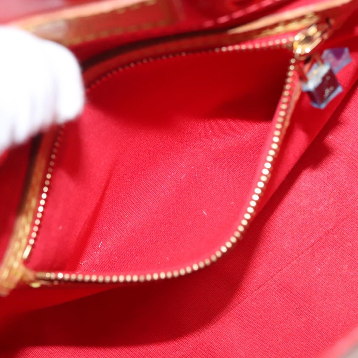 LOUIS VUITTON Monogram Vernis Reade PM Hand Bag Red Rouge M91088 LV Auth 123840