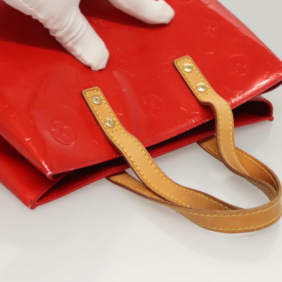 LOUIS VUITTON Monogram Vernis Reade PM Hand Bag Red Rouge M91088 LV Auth 123840