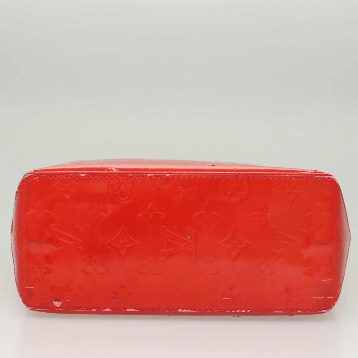 LOUIS VUITTON Monogram Vernis Reade PM Hand Bag Red Rouge M91088 LV Auth 123840