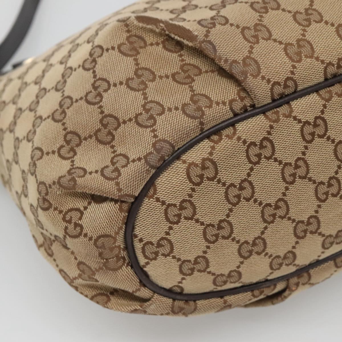 GUCCI GG Canvas Shoulder Bag Outlet Beige Gold 388930 Auth 123848