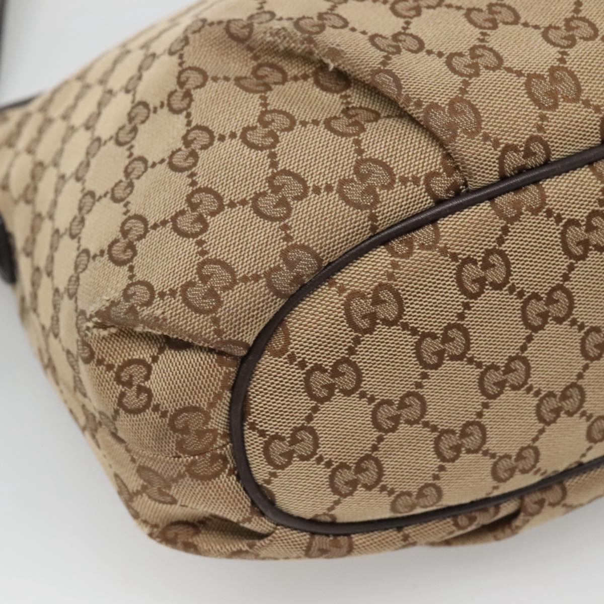GUCCI GG Canvas Shoulder Bag Outlet Beige Gold 388930 Auth 123848