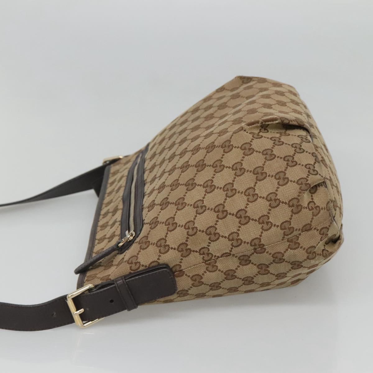 GUCCI GG Canvas Shoulder Bag Outlet Beige Gold 388930 Auth 123848