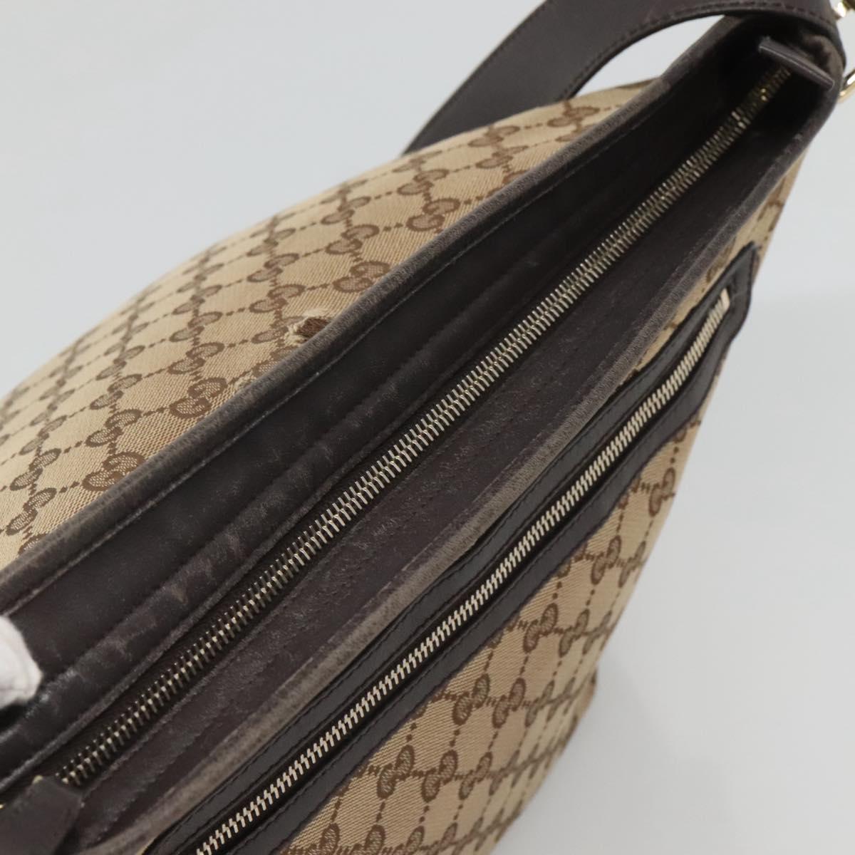 GUCCI GG Canvas Shoulder Bag Outlet Beige Gold 388930 Auth 123848