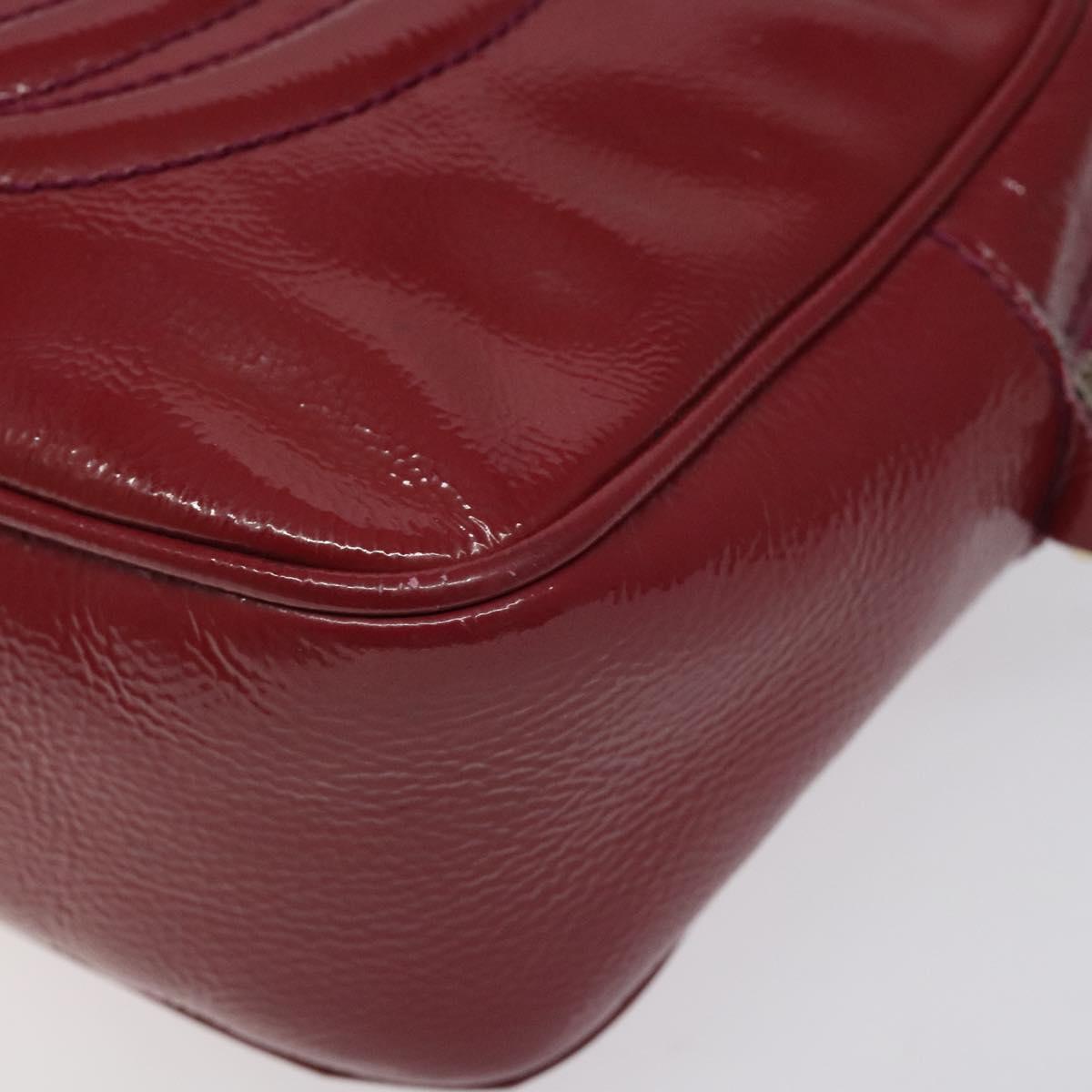 GUCCI Soho Interlocking Shoulder Bag Enamel Red Gold 308364 Auth 123849