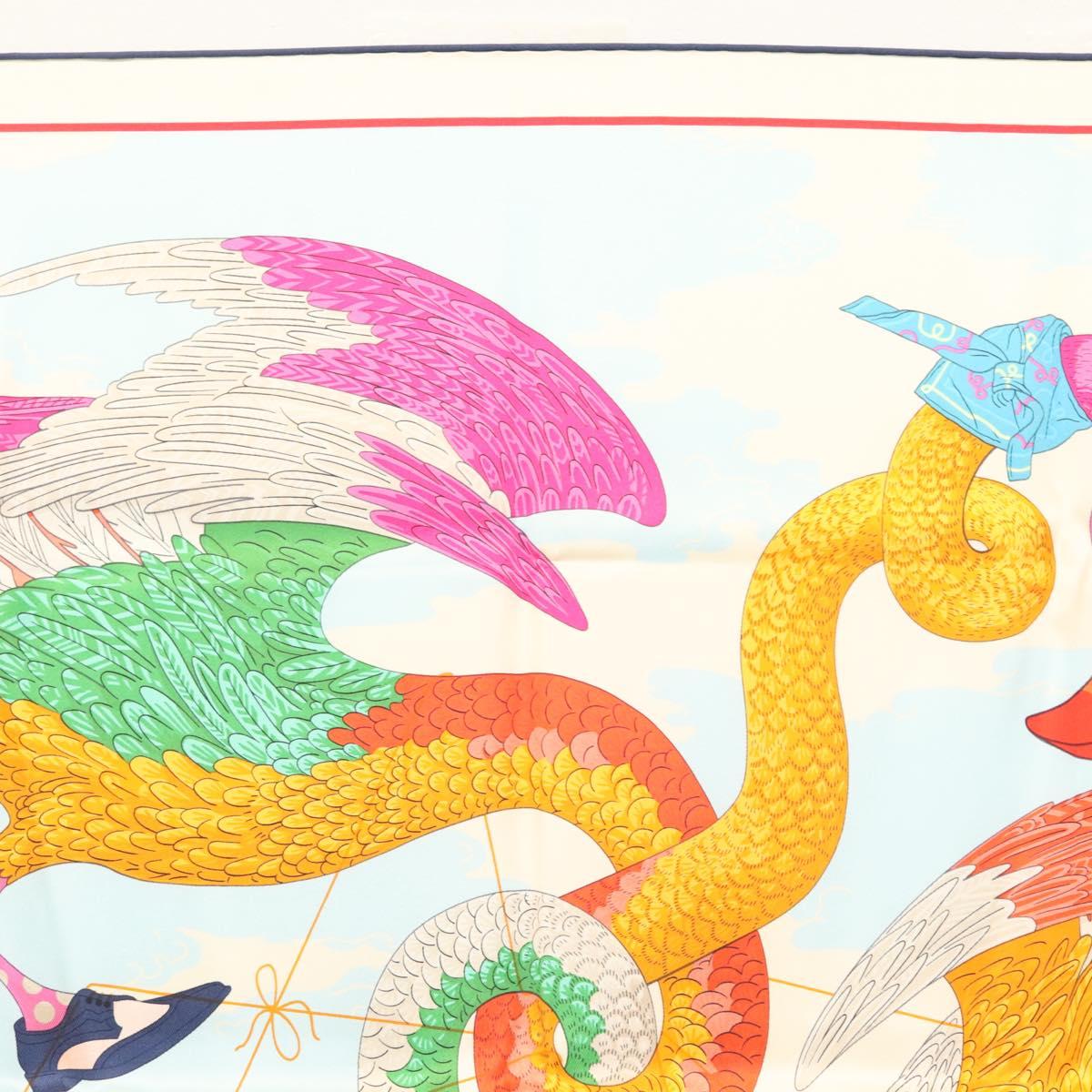 HERMES Carre 70 Scarf ""TIED UP IN KNOTS"" Silk Ivory Auth 123854