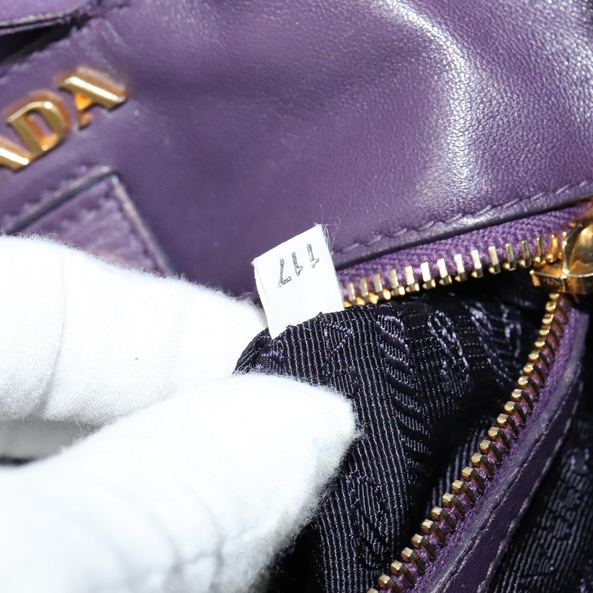 PRADA Hand Bag Nylon Purple Gold Auth 123857