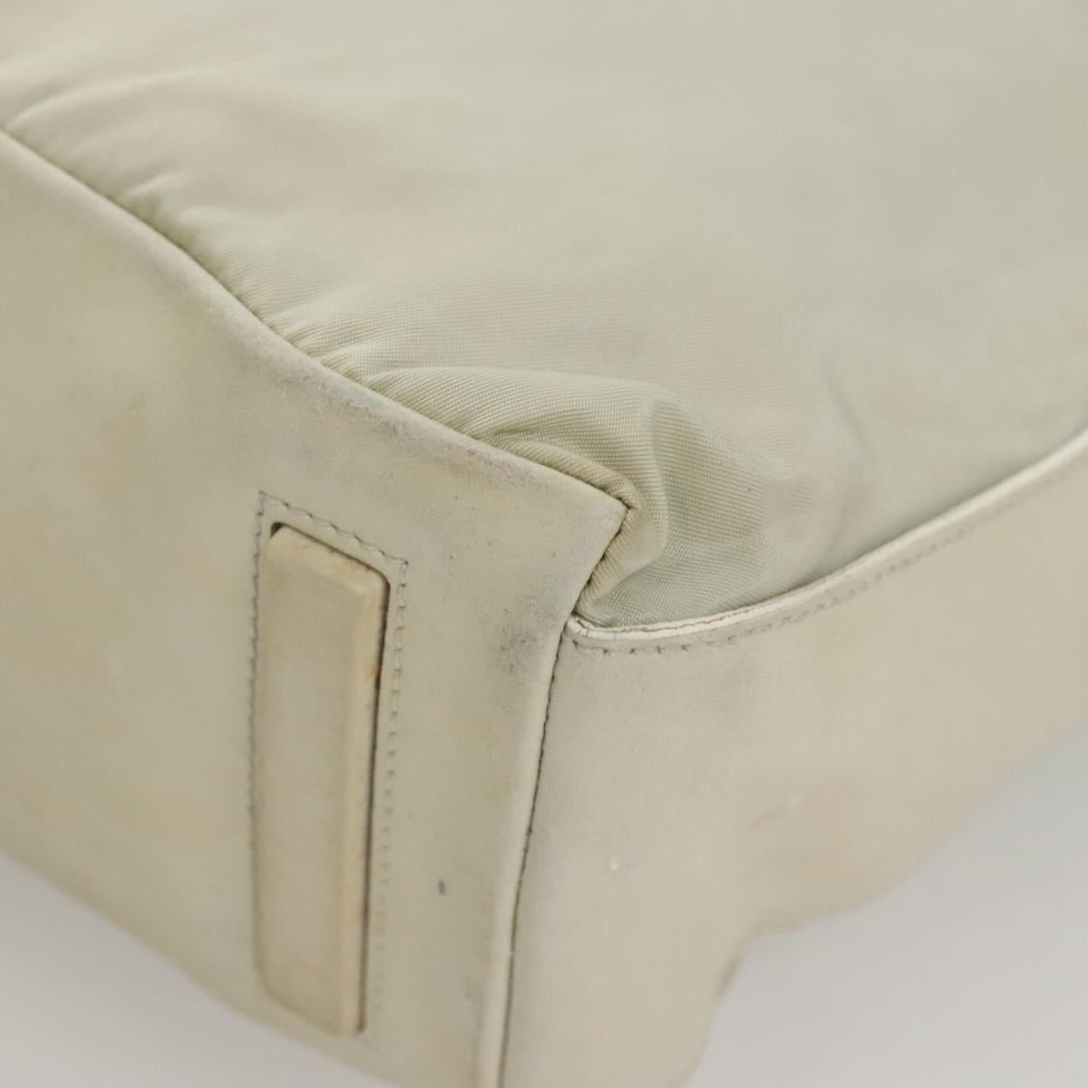 PRADA Shoulder Bag Nylon Silver Gray Auth 123869