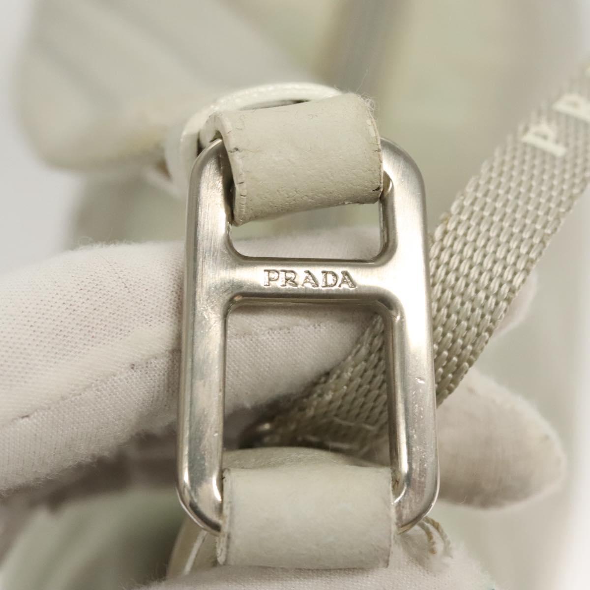 PRADA Shoulder Bag Nylon Silver Gray Auth 123869