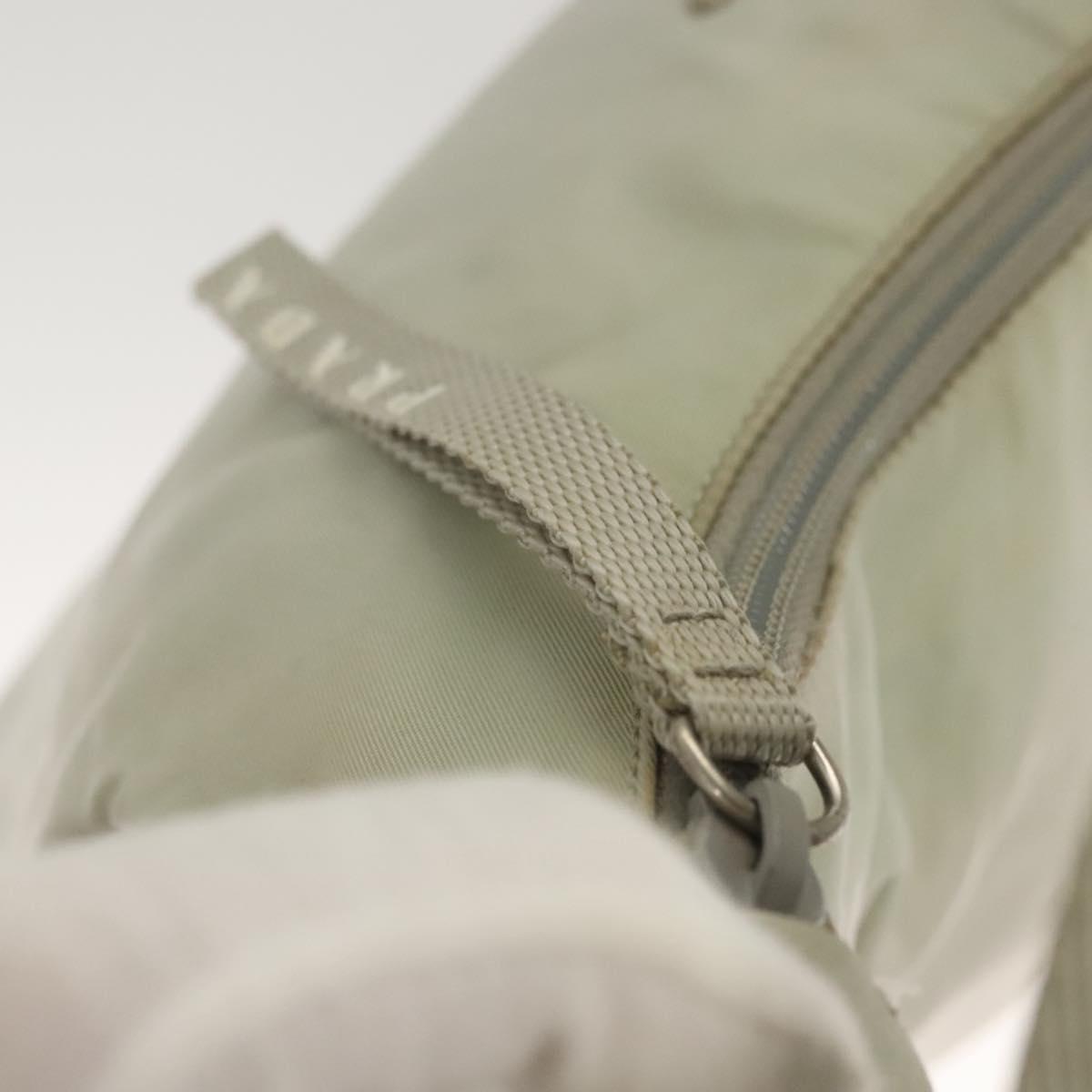 PRADA Shoulder Bag Nylon Silver Gray Auth 123869