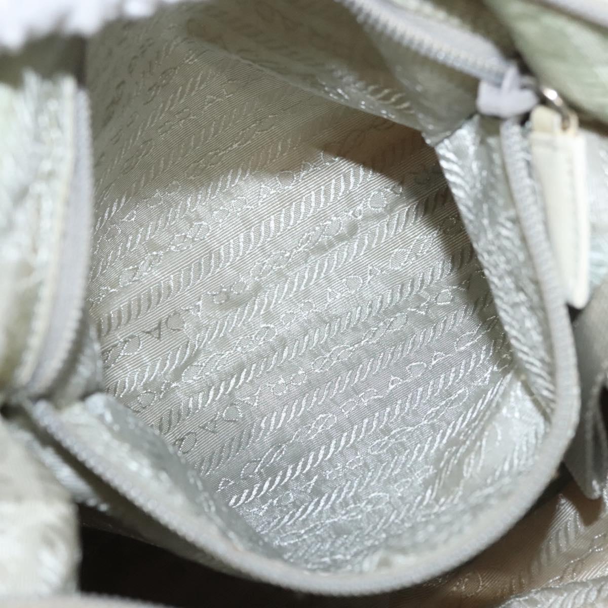PRADA Shoulder Bag Nylon Silver Gray Auth 123869
