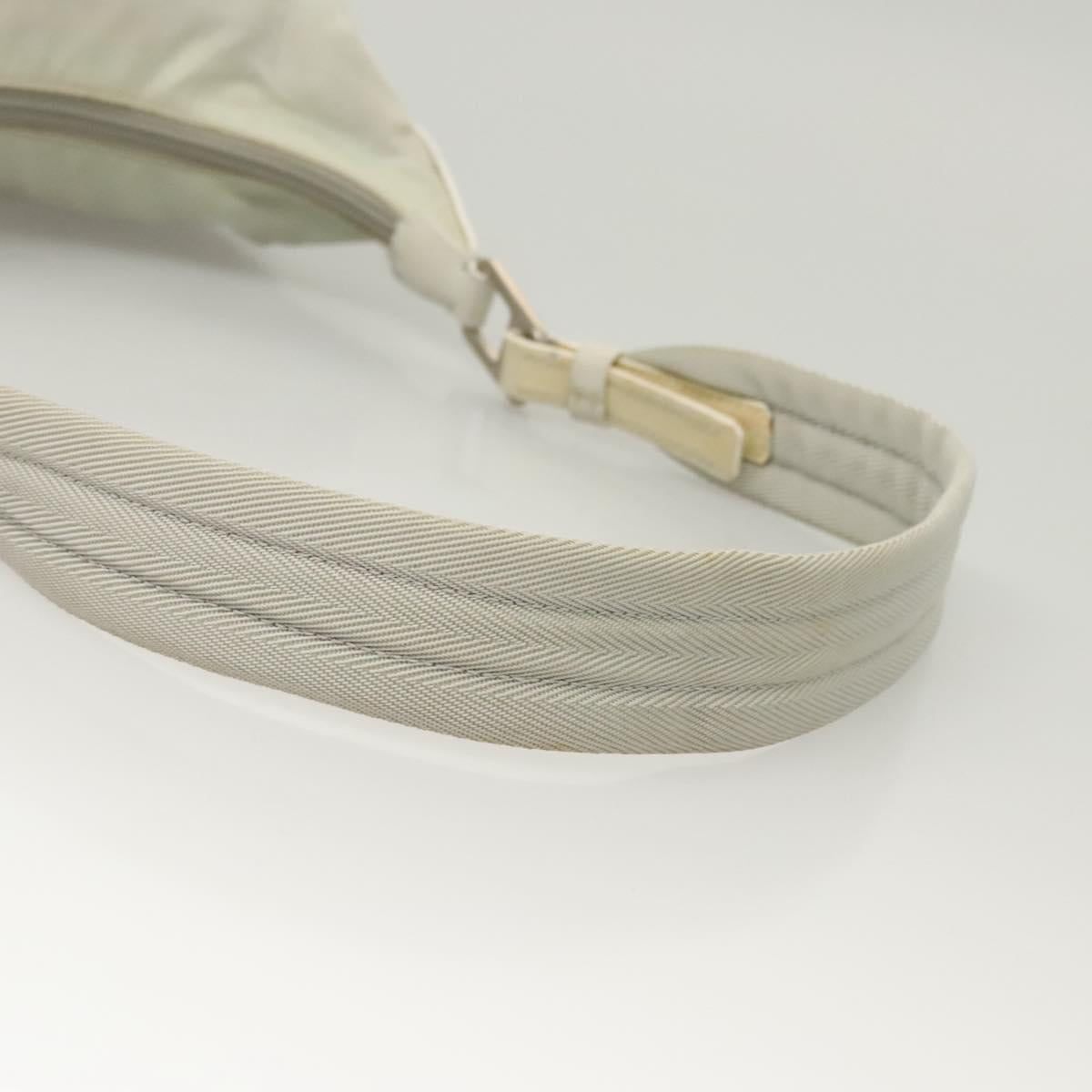 PRADA Shoulder Bag Nylon Silver Gray Auth 123869