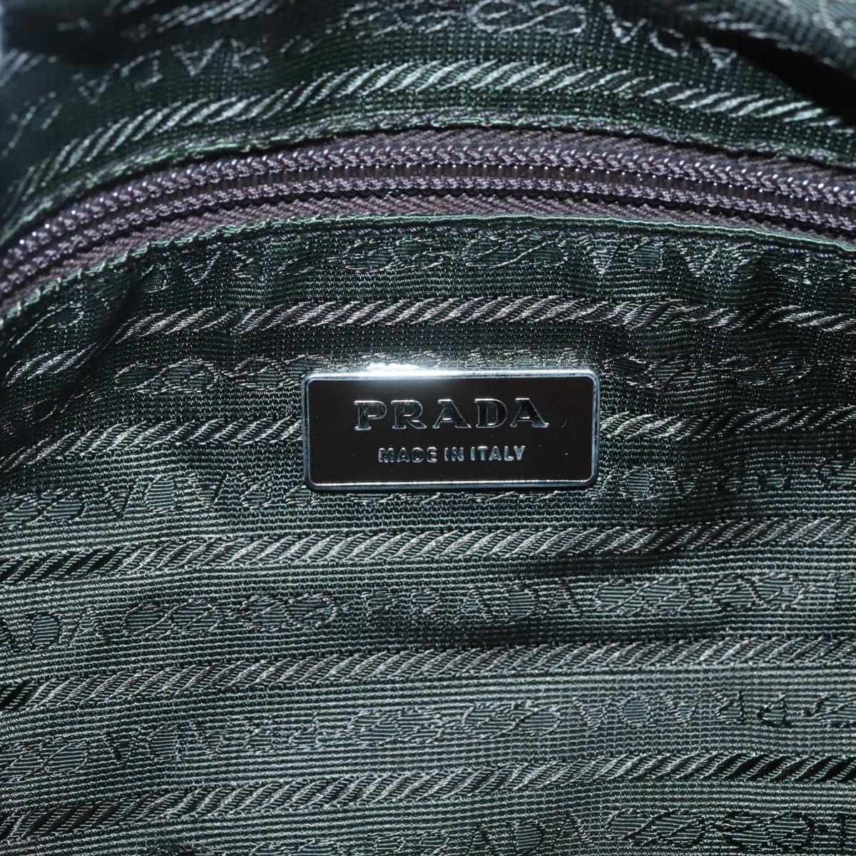 PRADA Shoulder Bag Nylon Beige Silver Auth 123907