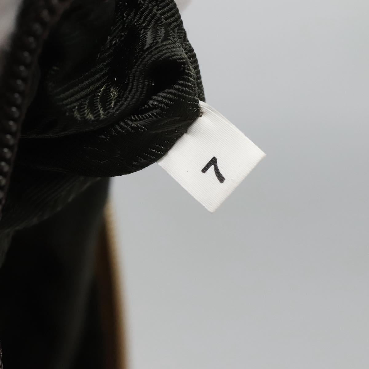 PRADA Shoulder Bag Nylon Beige Silver Auth 123907